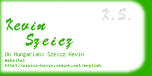 kevin szeicz business card